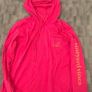 pink vineyard vines hooded long sleeve